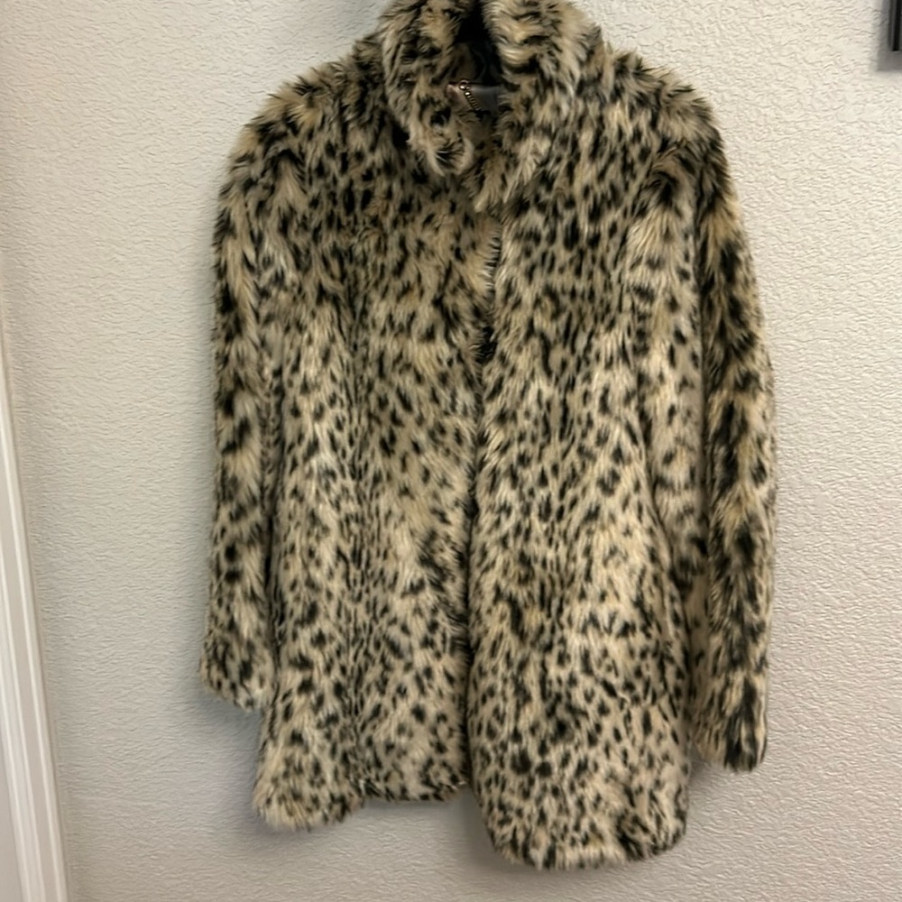 Four button faux fur J. Crew coat - Fall 2019